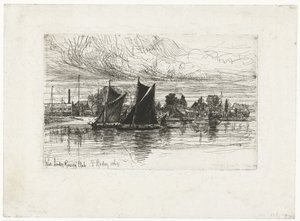 West London Roeiclub door Francis Seymour Haden (Sir) (signed by artist)