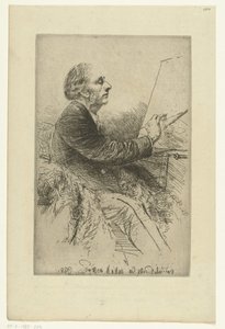 Zelfportret van Francis Seymour-Haden door Francis Seymour Haden (Sir) (signed by artist)