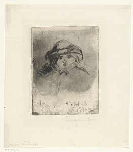 Hoofd van een meisje door Francis Seymour Haden (Sir)