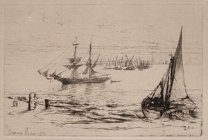 Een brik voor anker door Francis Seymour Haden