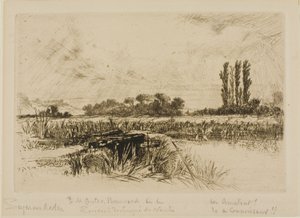 Een waterweide door Francis Seymour Haden