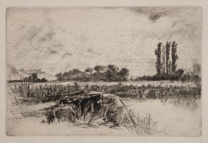 Een waterweide door Francis Seymour Haden