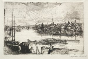Battersea Reach, 1843 door Francis Seymour Haden