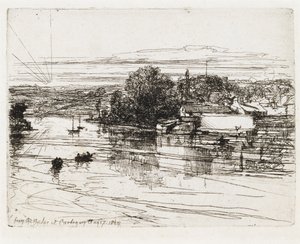 Vanaf de Brug bij Cardigan door Francis Seymour Haden
