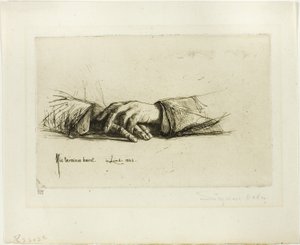 Gevouwen handen door Francis Seymour Haden