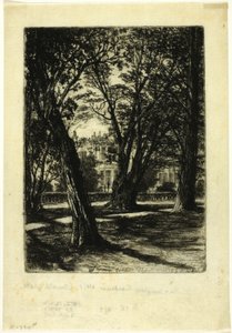 Kensington Gardens, nr. I (kleine plaat) door Francis Seymour Haden