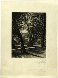 Kensington Gardens, nr. I (kleine plaat) door Francis Seymour Haden