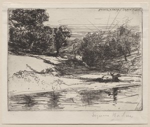 Newcastle in Emlyn door Francis Seymour Haden