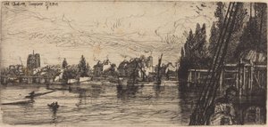 Oud Chelsea (Oude Chelsea Kerk) door Francis Seymour Haden