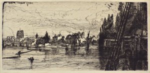 Oude Chelsea Kerk door Francis Seymour Haden