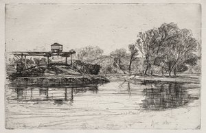 Spoorweginbreuk, 1864 door Francis Seymour Haden