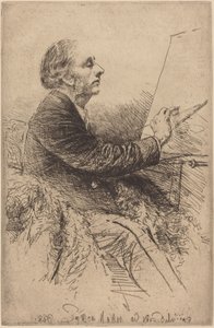 Zelfportret bij de ezel door Francis Seymour Haden