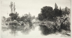 Shere Mill Vijver (De Grotere Plaat) door Francis Seymour Haden