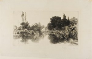 Shere Mill Pond, No. II (grote plaat) door Francis Seymour Haden