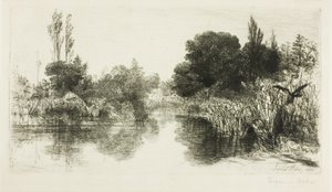 Shere Mill Pond, nr. II (grote plaat) door Francis Seymour Haden
