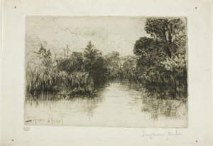 Shere Mill Pond, No. I (kleine plaat) door Francis Seymour Haden