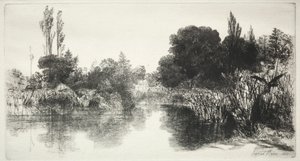 Shere Mill Pond De grotere plaat door Francis Seymour Haden
