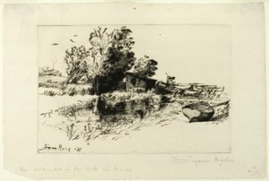 Het kleine boothuis door Francis Seymour Haden