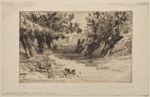 De wandeling van de geliefden (De tweede plaat) door Francis Seymour Haden