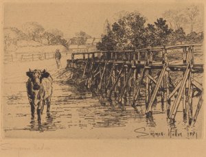 Het Dorpsvoorde door Francis Seymour Haden