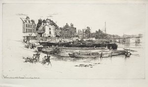 Whistlers Huis, Oud Chelsea, 1863 door Francis Seymour Haden