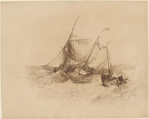 Pier van Calais door Francis Seymour Haden after Joseph Mallord William Turner