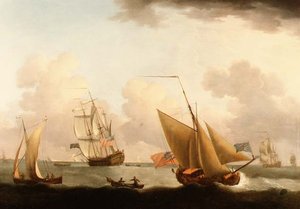 Schepen voor de Nederlandse Kust door Francis Swaine
