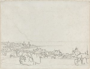 Een Uitzicht op Vevey met La Tour de Peilz in de Verte door Francis Towne