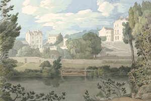 Huizen bij Plymouth door Francis Towne