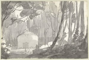 In het park van de Villa Mondragone in Frascati door Francis Towne
