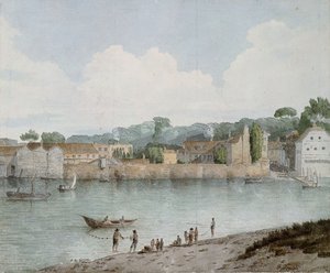 Vauxhall Trappen, vanaf Millbank, 1797 door Francis Towne