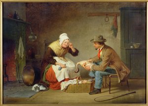 Onderhandelen (De Kerst Kalkoen) door Francis William Edmonds