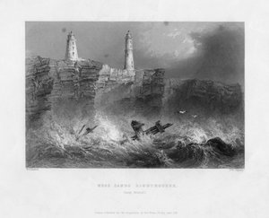 Ness Sands vuurtorens, nabij Bristol, Gloucestershire, 1841 door Francis William Topham