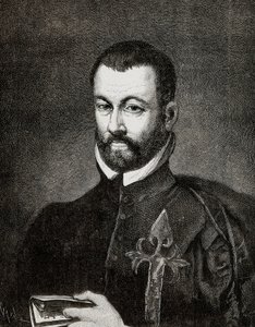 Portret van Benito ARIAS MONTANO (1527-1598), Spaanse humanist en theoloog, gebaseerd op een schilderij van Francisco Pacheco door Francisco (after) Pacheco