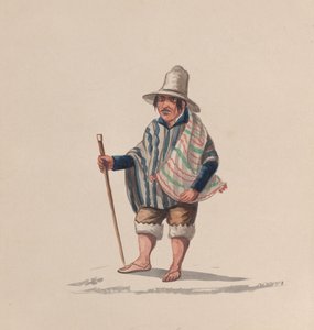 Een Peruaanse man, uit een groep tekeningen die Peruaanse kostuums uitbeelden, ca. 1848