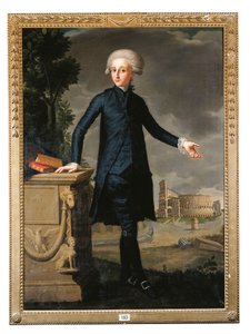 Portret van Don Juan Despuig y Zaforteza, ten voeten uit, in een zwart pak, gesigneerd en gegraveerd