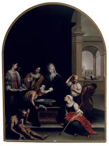 De liefdadigheid van Sint Isabel van Hongarije, naar Murillo