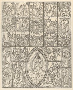 De vijftien mysteries en de Maagd van de Rozenkrans moderne impressie, 1488 door Francisco Doménech
