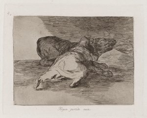 Algun partido saca (Hij haalt er iets uit), Plaat 40 uit Los desastres de la guerra (De rampen van de oorlog) door Francisco de Goya