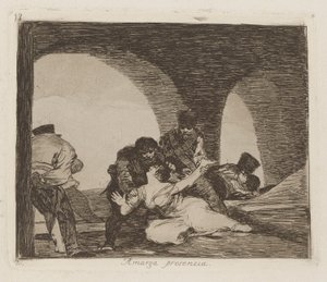 Bitter om aanwezig te zijn, pl. 13 uit de serie Los desastres de la guerra door Francisco de Goya