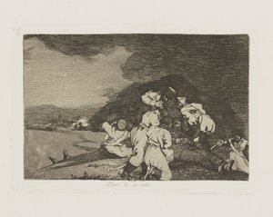 Bien te se est?. (Het dient je goed.), pl. 6 uit de serie Los desastres de la guerra (De Rampen van de Oorlog) door Francisco de Goya