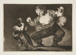 Bobalicón, pl. 4 uit de serie Los proverbios door Francisco de Goya