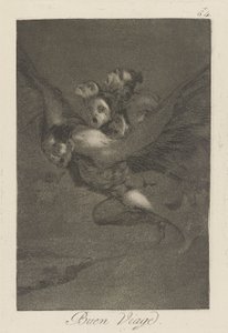 Goede reis, plaat 64 uit de serie Los caprichos door Francisco de Goya