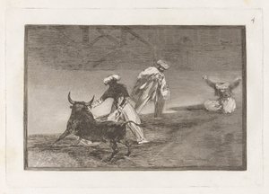 Ze Spelen Nog Eenmaal met de Cape in de Omheining, Plaat 4 uit La tauromaquia door Francisco de Goya