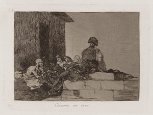 Clamores en vano, Plaat 54 uit Los desastres de la guerra door Francisco de Goya