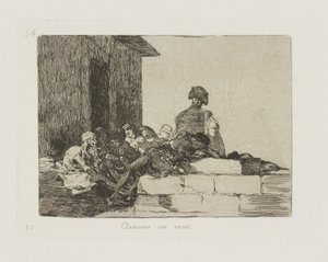 Kreten tevergeefs, pl. 54 uit de serie Los desastres de la guerra (De Rampen van de Oorlog) door Francisco de Goya