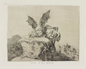 Contra el bien general. (Tegen het algemeen belang), pl. 71 uit de serie Los desastres de la guerra (De rampen van de oorlog) door Francisco de Goya