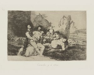 Curarlos, y ? otra. (Maak ze beter, en door naar de volgende.), pl. 20 uit de serie Los desastres de la guerra (De Rampen van de Oorlog) door Francisco de Goya