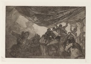 Disparate claro (Duidelijke dwaasheid), ook bekend als Sin recomendarse a Dios ni al diablo (Zonder zich aan God of de duivel aan te bevelen), uit de serie Los disparates (Los proverbios) door Francisco de Goya