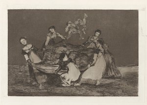Disparate femenino, ook bekend als Pesa mas que un burro muerto, uit de serie Los disparates door Francisco de Goya